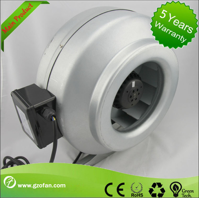 200mm In-Line Centrifugal Fan Painted Sheet Metal For Ceiling Wall Mount