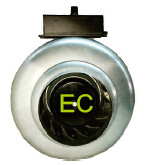 4"EC  In-Line Centrifugal  Fan Hydroponics  Sheet Steel Ceiling Wall Mount